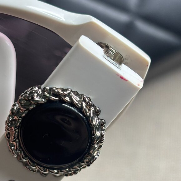 Chanel White Frame Bouton Sunglasses-5192 - Picture 12 of 16